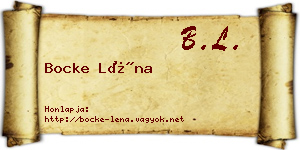 Bocke Léna névjegykártya